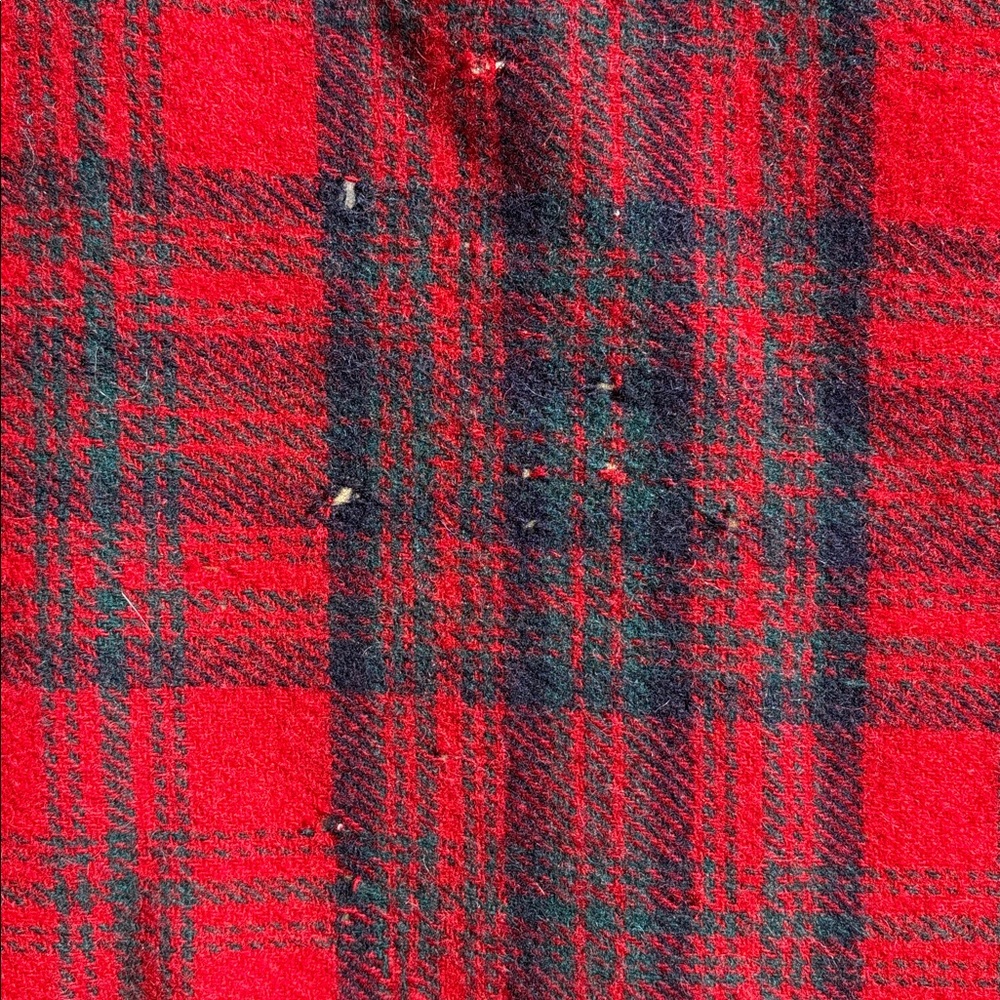 Vintage Pendleton Blanket Throw Red Navy Teal Grey Tartan plaid Virgin Wool READ - Picture 4 of 15